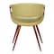 Armen Living Butterfly Mid-Century Dining Chair in Walnut Finish and Green Fabric LCBUCHWAGR - alternate 2